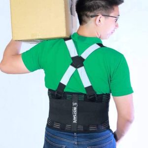 เข็มขัดพยุงหลัง Best Backsupport อย่างดี (เสริมแถบสะท้อนแสง) แถบกว้าง lock 2 ชั้น