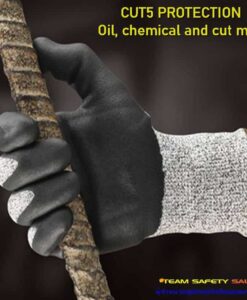 ถุงมือกันบาดระดับ 5 เคลือบ Nano Nitrile รุ่น SG777 BEST SAFE