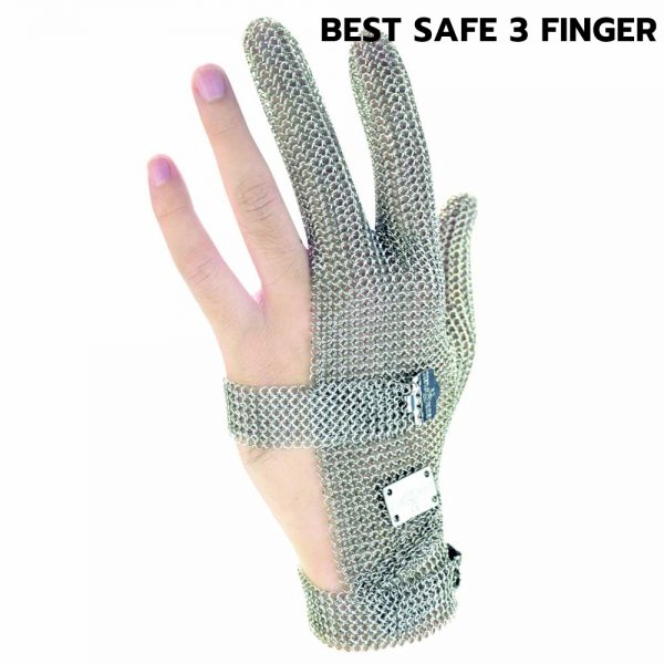 ถุงมือสแตนเลส 3 นิ้ว ถุงมือสแตนเลส ถุงมือเหล็ก กันบาดคมได้ดีมาก คุณภาพสูง ราคาส่ง