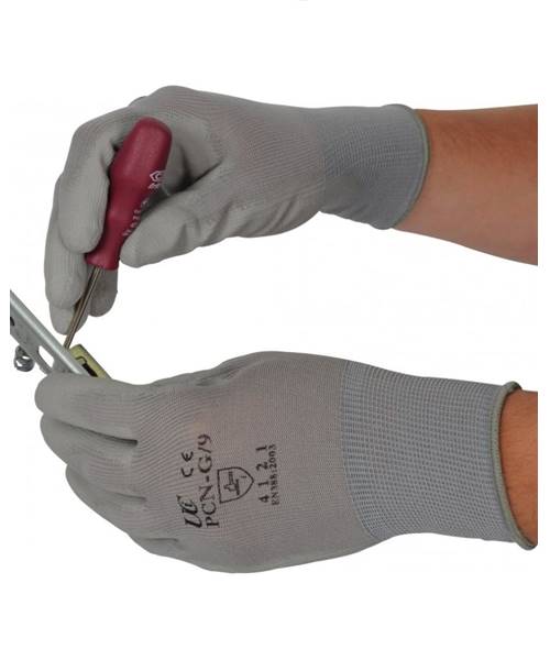 TC716 - Copy (12) - Copy - Copy - Copy - Copy - Copy - Copy ++ ถุงมือไนล่อนเคลือบ PU เต็มฝ่ามือ (สีขาว ดำ)