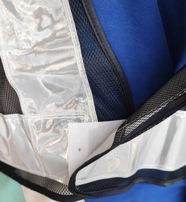 266294_0 + เสื้อกั๊กสะท้อนแสงสีขาว ทรง V ตาข่ายดำ แถบขาว กว้าง 3 นิ้ว อย่างดี