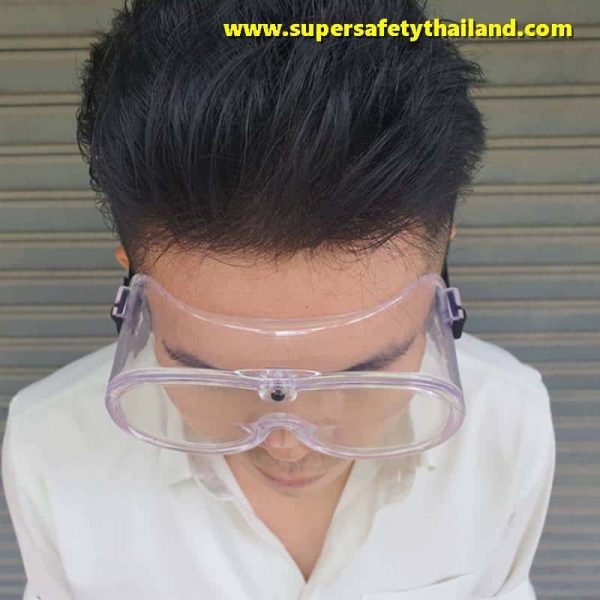 381509 A+ แว่นครอบตาเซฟตี้นิรภัยทรงกระชับ กันสารเคมี กันฝ้า
