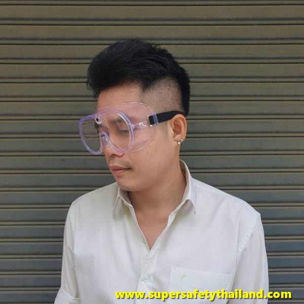 381515 A+ แว่นครอบตาเซฟตี้นิรภัยทรงกระชับ กันสารเคมี กันฝ้า
