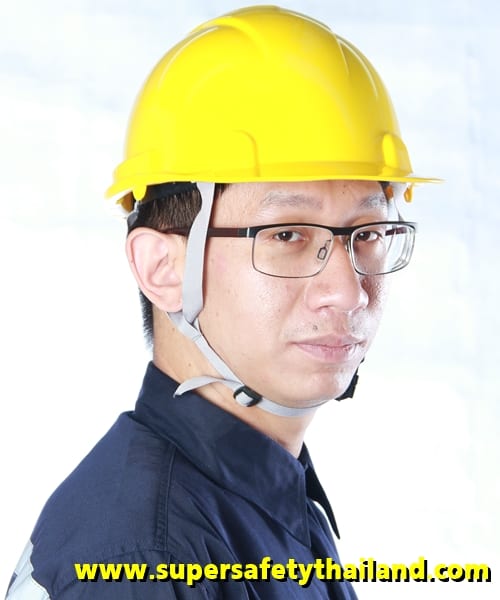 หมวกเซฟตี้ (4) หมวกเซฟตี้นิรภัยสายรัดคาง 4 จุดปรับเลื่อนราคาส่ง