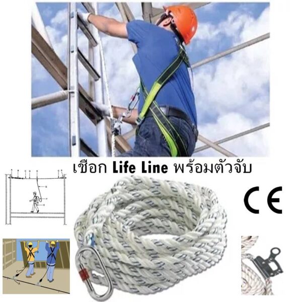 lifeline safety บนหลังคา ทำงานที่สูง รับติดตั้งตามลูกค้า