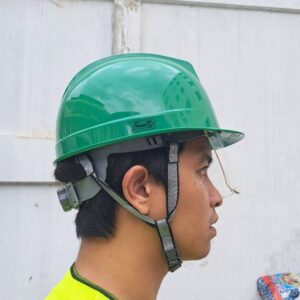 Amazing หมวกเซฟตี้นิรภัยมีรูระบายอากาศพร้อมกระบังหน้า (คนใส่แว่นตาก็สามารถใช้งานได้) - ขาว น้ำเงิน เขียว แดง