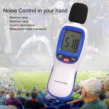 เครื่องวัดเสียง (2) เครื่องวัดเสียง มิเตอร์วัดเสียง มิเตอร์วัดความดัง เครื่องวัดเสียง LCD Digital 30-130 db in Decibels