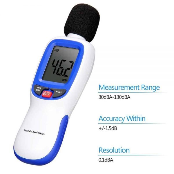 เครื่องวัดเสียง (5) เครื่องวัดเสียง มิเตอร์วัดเสียง มิเตอร์วัดความดัง เครื่องวัดเสียง LCD Digital 30-130 db in Decibels