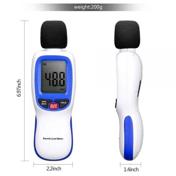 เครื่องวัดเสียง (9) เครื่องวัดเสียง มิเตอร์วัดเสียง มิเตอร์วัดความดัง เครื่องวัดเสียง LCD Digital 30-130 db in Decibels