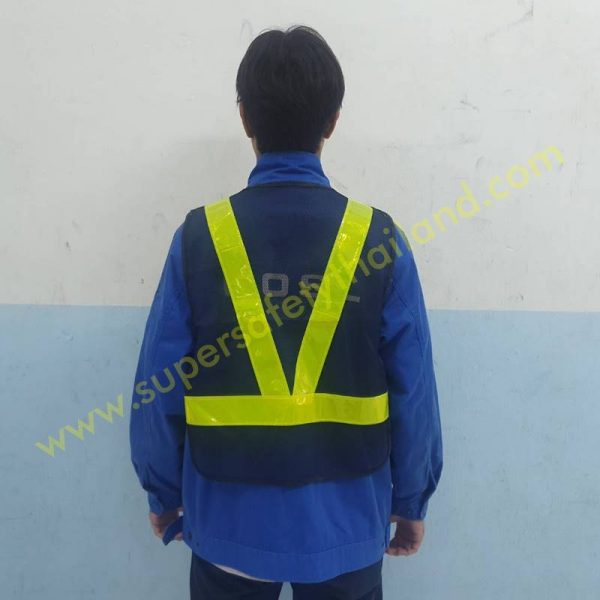 เสื้อจราจร (2) เสื้อสะท้อนแสง เสื้อกั๊กสะท้อนแสง แบบมีกระเป๋า