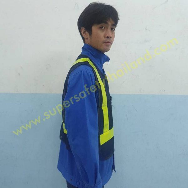 เสื้อจราจร เสื้อสะท้อนแสง เสื้อกั๊กสะท้อนแสง แบบมีกระเป๋า