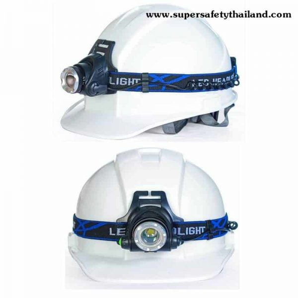 ไฟฉายคาดหัว ไฟฉายติดหมวกเซฟตี้ รุ่น Super LED