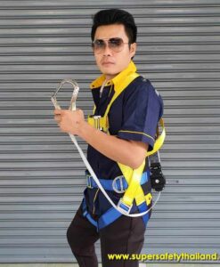 ชุดกันตกจากที่สูง D-Ring 3 จุด เสริมเบาะลดความเมื่อยล้า พร้อมเชือกเซฟตี้แบบ AUTO