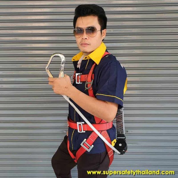 safety harness (4) ชุดกันตกจากที่สูง D-Ring 3 จุด เสริมเบาะลดความเมื่อยล้า พร้อมเชือกเซฟตี้แบบ AUTO
