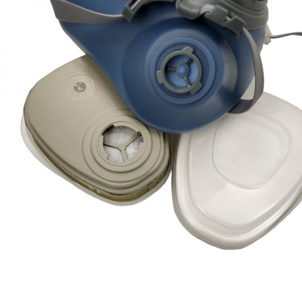 7701-5 หน้ากากป้องกันสารเคมี พร้อมไส้กรองกันสี ทินเนอร์ พร้อมแผ่นกรองฝุ่น และฝาครอบ