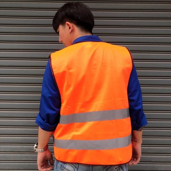 S__108576808 + เสื้อสะท้อนแสง แบบมีซิป ด้านหน้าแถบซิบสวมใส่ง่าย (ทำโลโก้ได้ด้านหลังได้) – สีส้ม