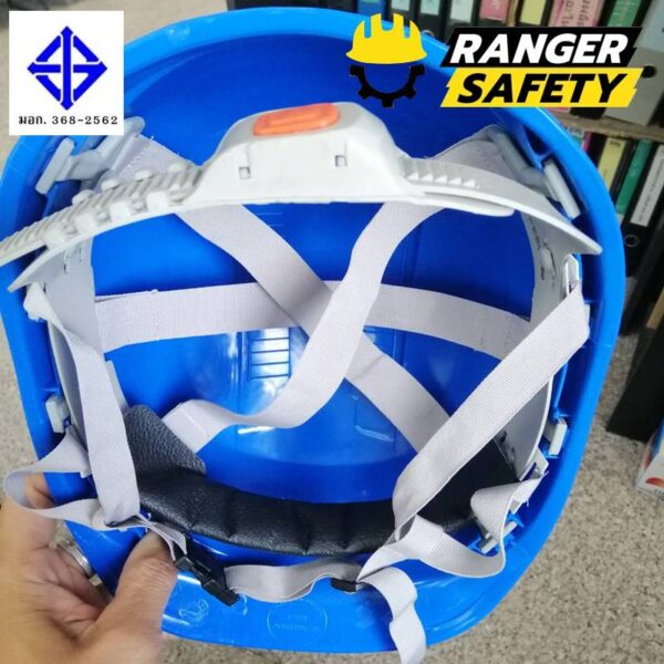 82304 RANGER SAFETY หมวกเซฟตี้ มอก ปรับเลื่อน สายไนล่อน 4 จุด (มีทุกสี) มีรูระบาย มอก 368-2562
