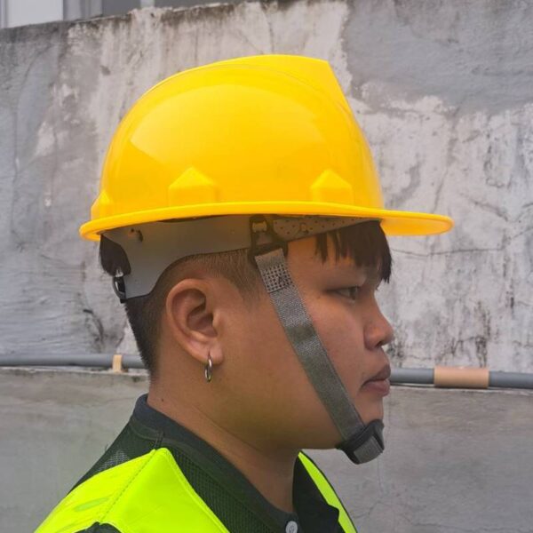 312727_0 + หมวกเซฟตี้ปรับหมุน พร้อมถ้วยรองคาง มาตรฐาน ANSI, CE (ขาว, เหลือง) > ของมีเลย