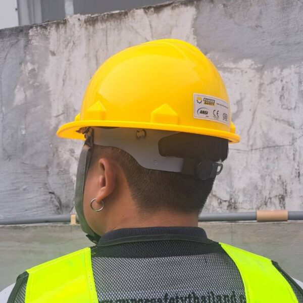 312729_0 + หมวกเซฟตี้ปรับหมุน พร้อมถ้วยรองคาง มาตรฐาน ANSI, CE (ขาว, เหลือง) > ของมีเลย